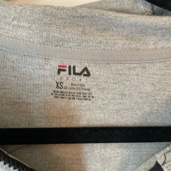 Fila Sport long fleece, zip up hooded jacket grey with black zipper, size XS - Picture 3 of 7